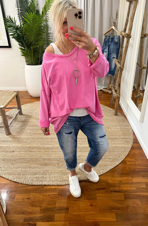 Chloe Relaxed Top in Pink